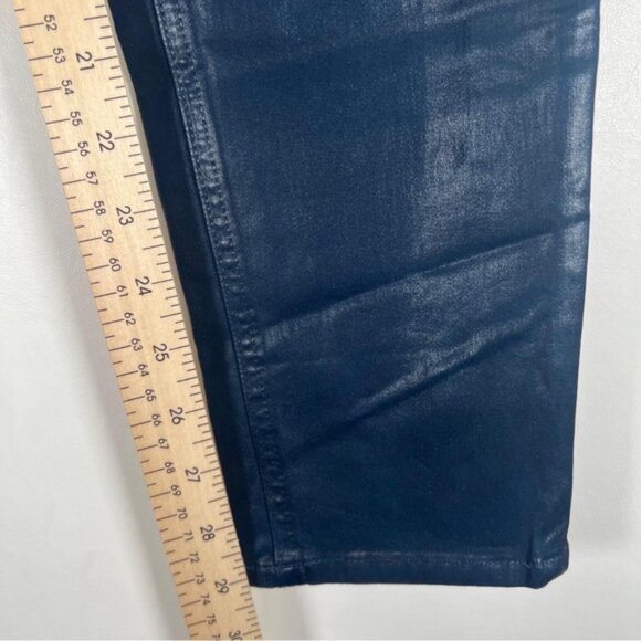 NWT ELIE TAHARI Faux Leather‎ AZELLA JEAN LOW RISE SKINNY LEG BLUE LT Sz 30 - Picture 8 of 10
